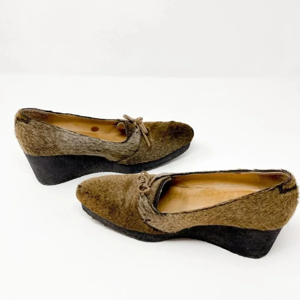 Trans-Parents Italian Real Fur Wedge Heels Sz 37